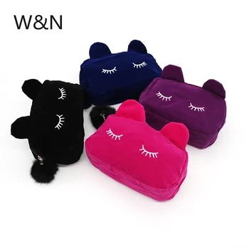 

Cat Pencil Case Plush Pencil Case for Girls Boy Cute Fur Ball Pencil Bag Kawaii Big Large Pencils Box School Supplies Stationery