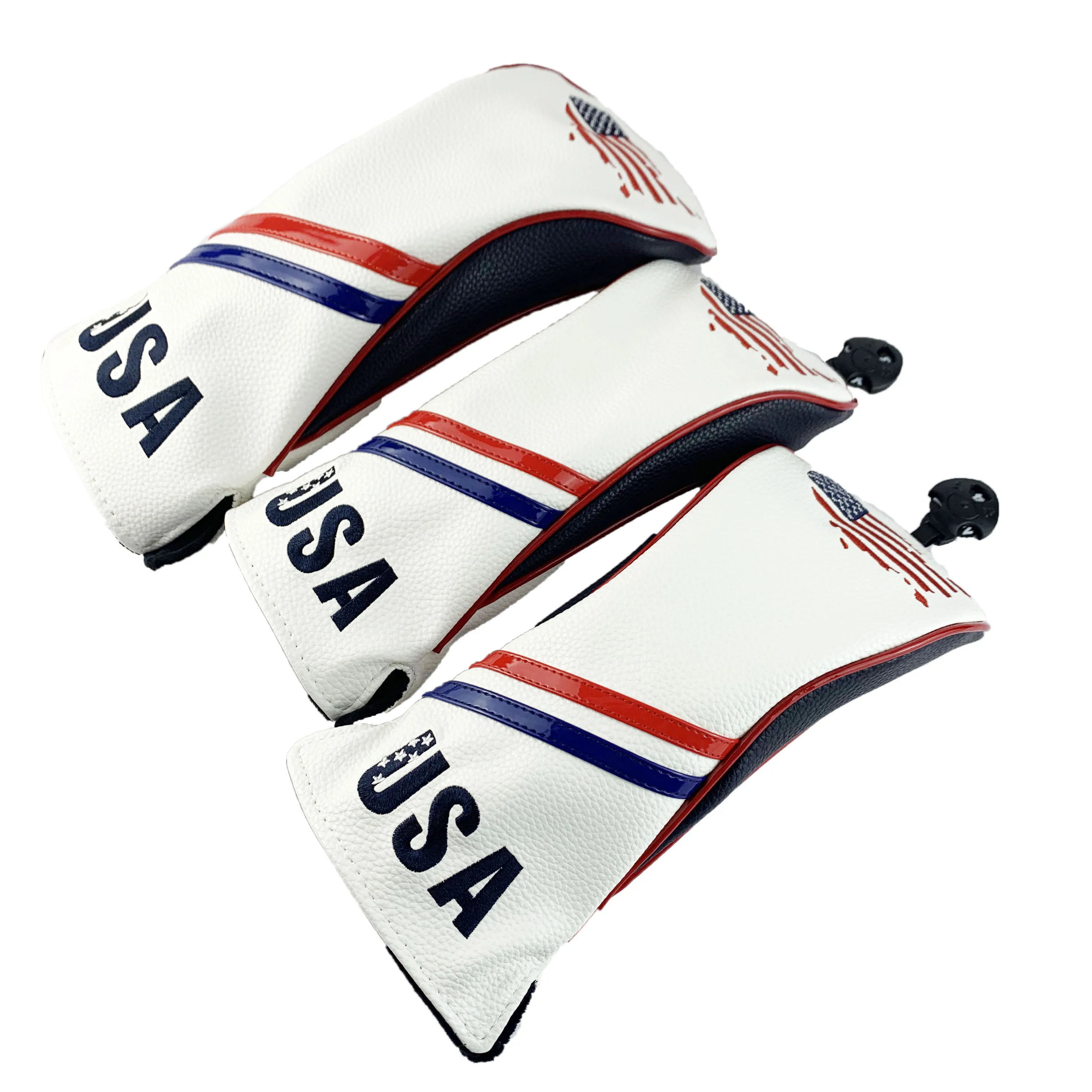 white NRC чехол для клюшек для гольфа, головные уборы для гольфа, 3 шт., чехлы для клюшек для гольфа, набор 1#3#5#, чехол для головы водителя - Цвет: white