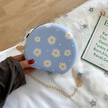 

Niche bag female 2020 new fashion wild round chain shoulder messenger bag retro flower dinner bag