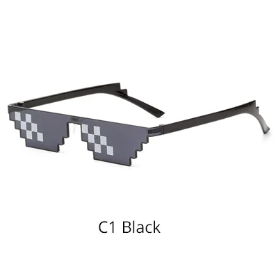 Ralferty, декоративные пиксельные очки для женщин и мужчин, фестивальные солнечные очки, брендовые маленькие, вечерние, 8 Bit Thug Life, MLG, пиксельные солнцезащитные очки W009 - Цвет линз: C1 Black
