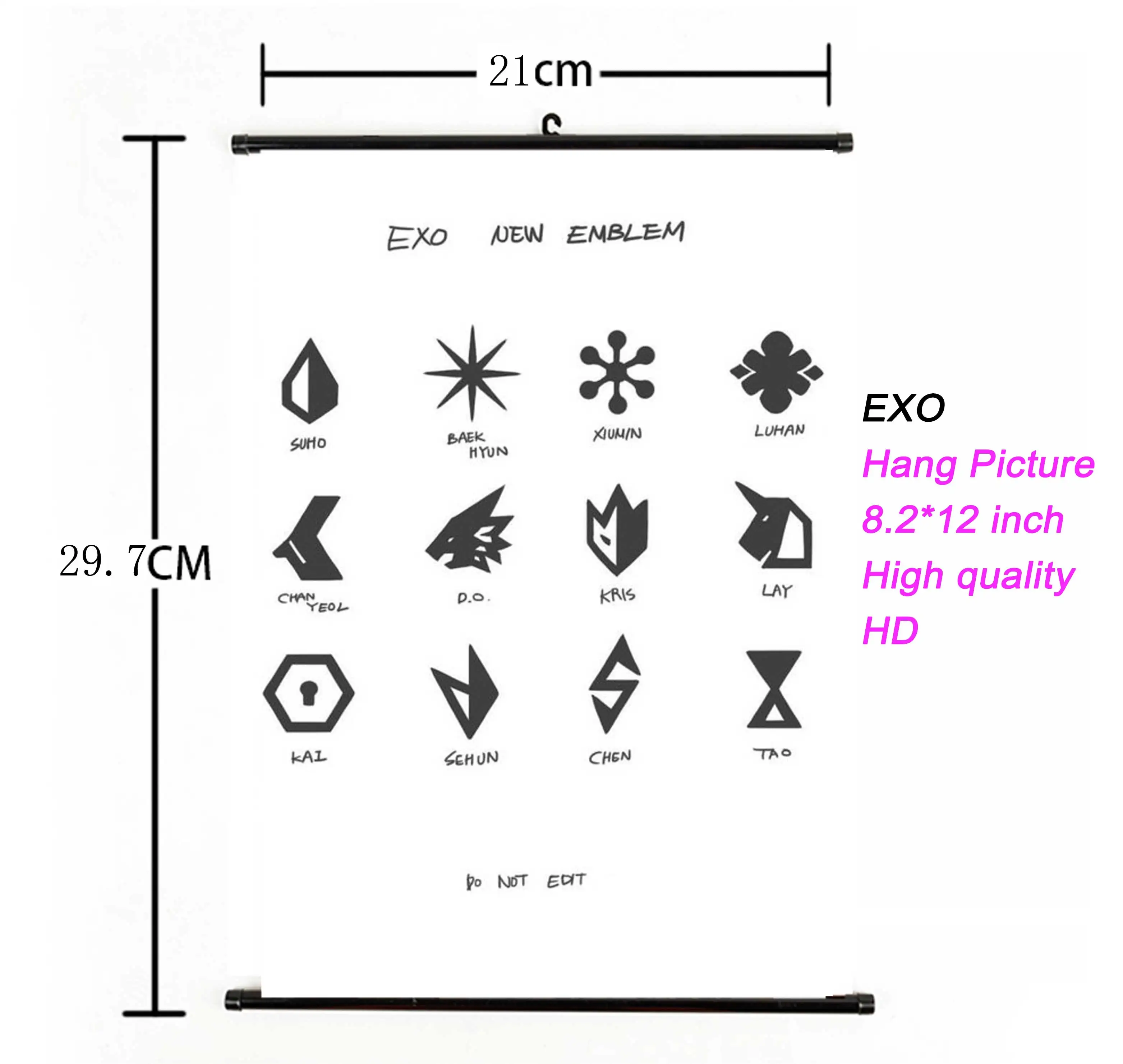 48 K-pop EXO альбом Висячие картины фото плакат Kpop EXO Висячие Плакаты для фанатов Коллекция подарков ткань 21*30 см Высокое качество - Цвет: 48