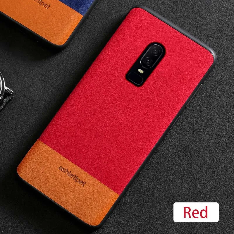 Красный Мужской деловой чехол для oneplus 7 Pro из натуральной кожи, ударопрочный силиконовый чехол 1+ 6 t, чехол one plus 6 6t 5t 7Pro чехол - Цвет: Красный