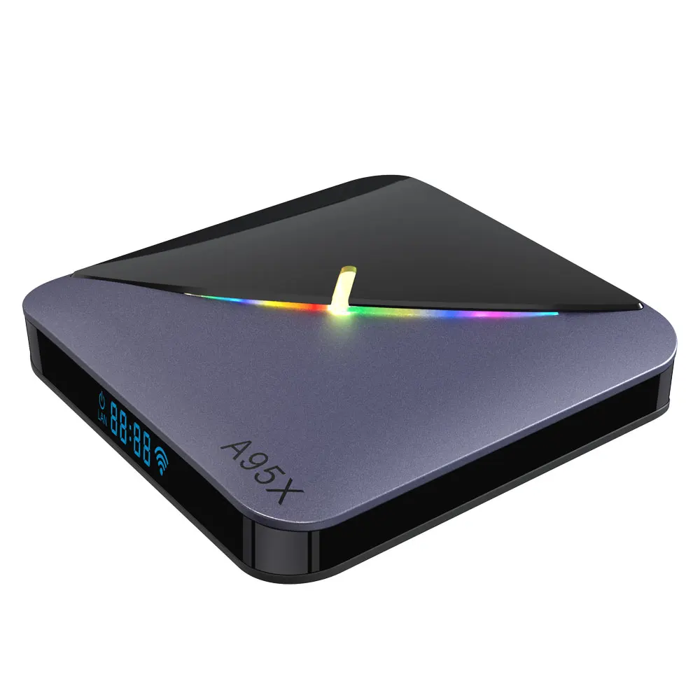 A95X F3 Smart tv Box 4 Гб+ 64 Гб Amlogic S905X3 5G wifi Bluetooth 4,0 Android 9,0 HD 4K ИК пульт дистанционного управления с RGB светильник Google Play
