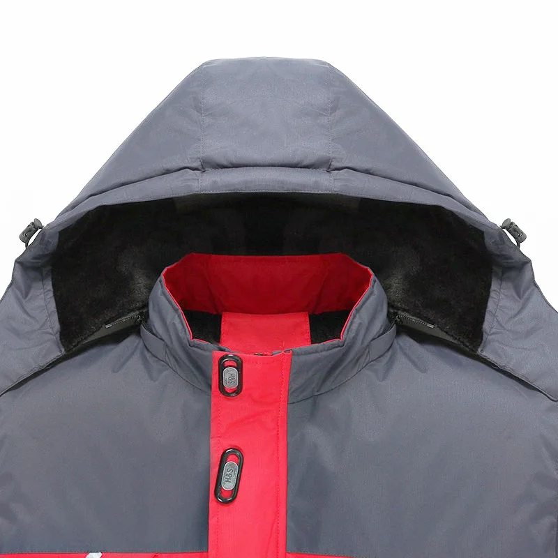 Winter Jacket Men Custom Logo Thick Velvet Warm Coat Male Windproof Hooded Outwear Casual Mountaineering Overcoat 3 Colors sports jacket