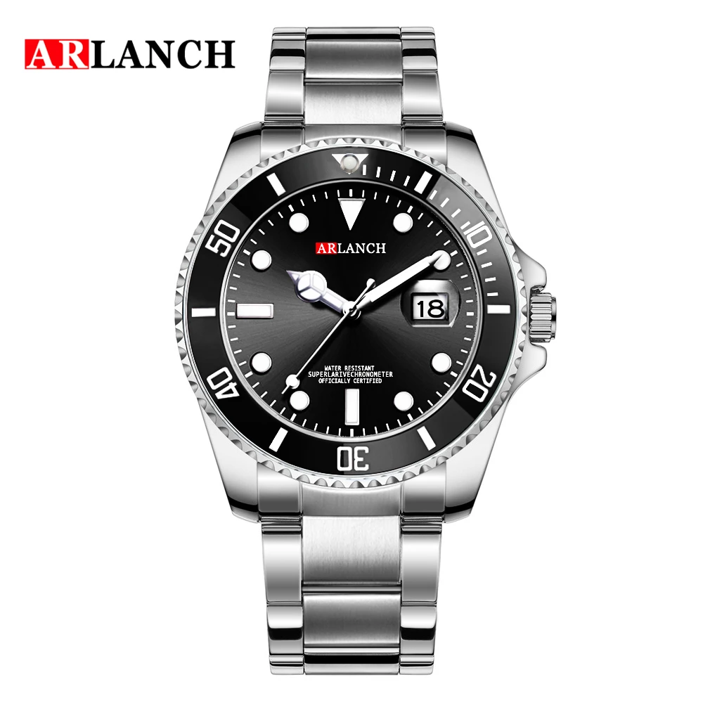 ARLANCH Hot Sell Men Quartz Steel Watch Luminous Date Analog Casual Sport Watch Business Waterproof Watch Male Relogio Masculino 
