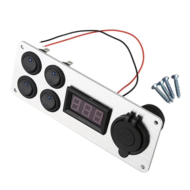 12 V/24 V кулисный переключатель Панель серии 1 с светодиодный вольтметр и Usb для туристического автофургона автомобиль лодка морской грузовик Rv-туристического автофургона Co