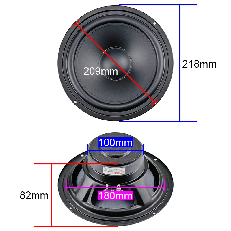 8 Inch 218MM Speaker Unit Midrange Bass 8ohm 140W 1pc Home Theater Speaker Matte Coated Paper Tray HIFI DIY 45Hz audio speakers