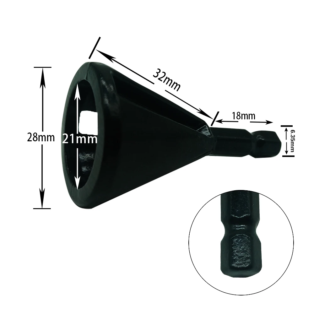 Black hex handle Шестигранный треугольный хвостовик из нержавеющей стали, инструменты для удаления заусенцев, сверло для бурения дерева, инструмент для снятия заусенцев с внешней фаской - Цвет: Black hex handle