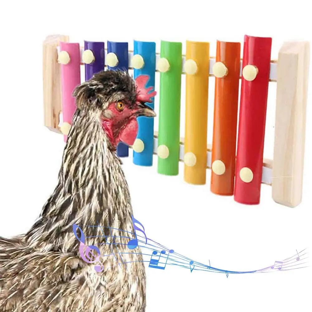 Chicken Xylophone Toy 8 Keys Chicken Pecking Toy Suitable for Hen Chicken Coop Parrots