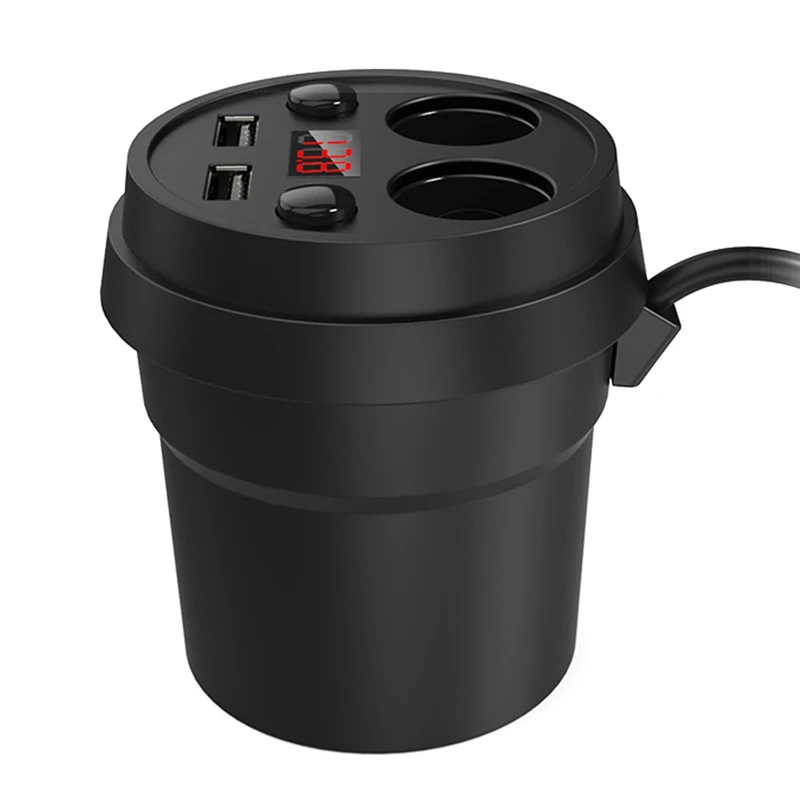 Universial 3.1A Dual USB Car Charger Charging Voltage Current Display With 2 Cigarette Lighter Socket For GPS DVR Car Accessary