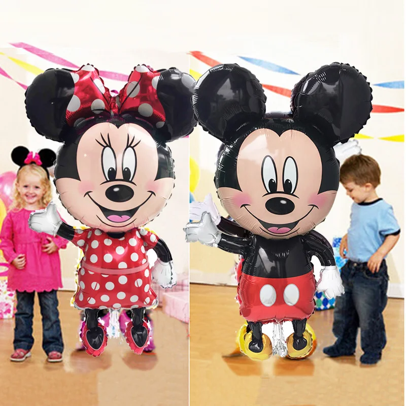 

114cm Giant Minnie Mickey Mouse Balloons Cartoon Birthday Party Foil Balloon Minnie Birthday Party Decorations Kids Toys Globos