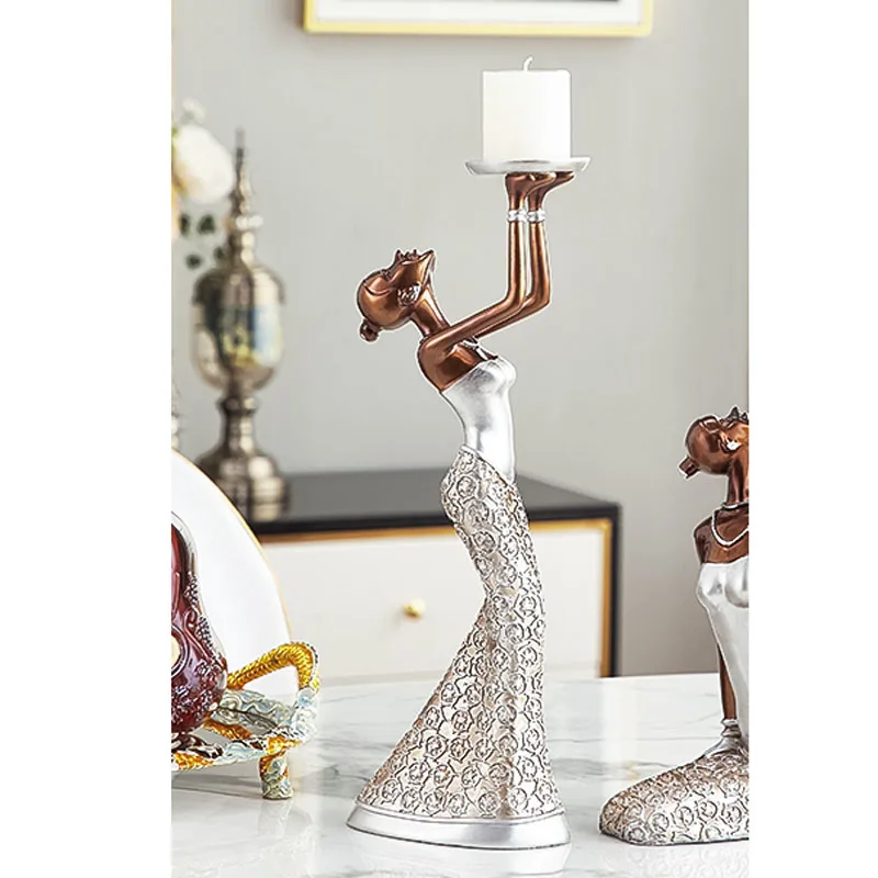 2 pcs/Lot Table Candle Holder Plating Metal Candlestick Geometric Round Romantic Candle Holder for Wedding Dinner Decorat ZZT020
