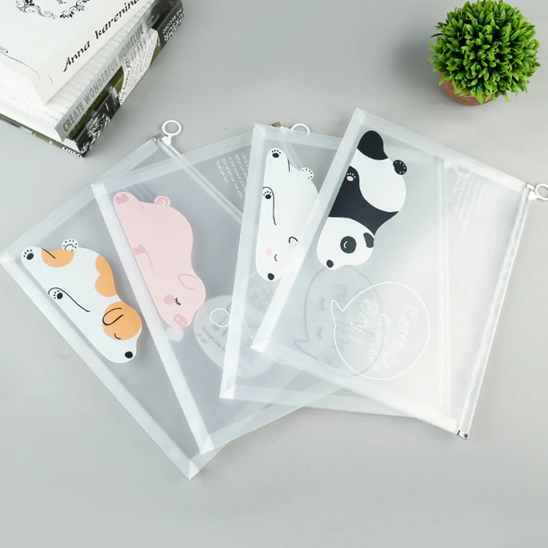 Простой и прозрачный мультяшный чехол-карандаш Kawaii, сумка для карандашей, офисные школьные принадлежности, канцелярские принадлежности