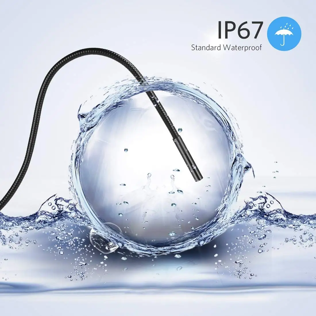 Промышленный эндоскоп 8 мм IP67 Водонепроницаемый Змеиный инспекционный прицел камера бороскоп с 2,4 дюймовым ЖК-экраном монитора