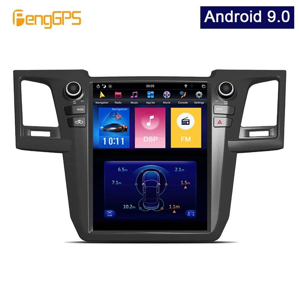 Android 9,0 Tesla вертикальный экран Автомобильный плеер gps навигация для Toyota Fortuner/Hilux 2008- аудио плеер 12,1 дюймов