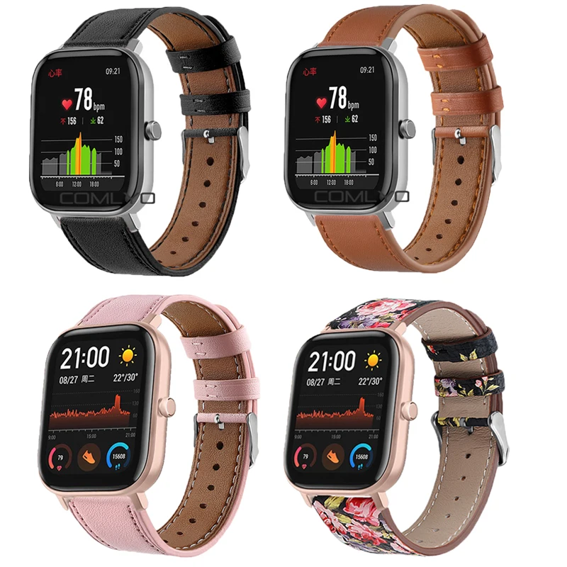 Высококачественный кожаный ремешок для xiaomi huami amazfit GTS ремешок для наручных часов спортивный Сменный ремень для amazfit Bip ремешок ZZQing