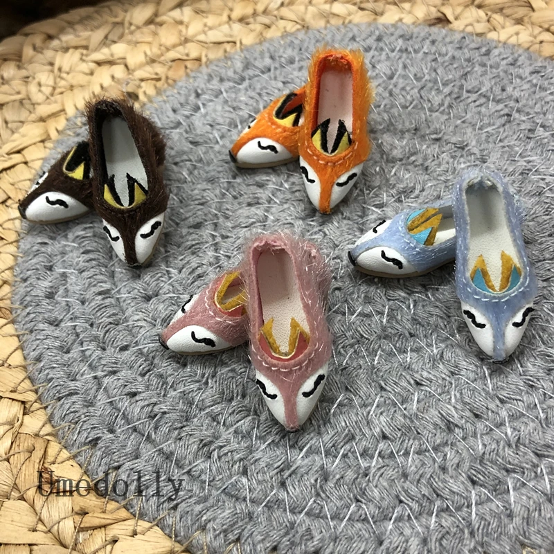 1 пара симпатичных мультяшных ботинок из лисьего меха для 1/6 Blyth Holala Azone Momoko кукла