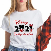 

Disney 2021 Family Vacation Russian Fashion Matching White Tshirt Fairy Clothes Undefined Urban Tops Short Sleeve Comfy Dropship