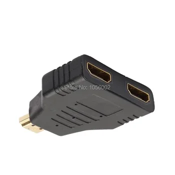 

500pcs HDMI Male To Dual HDMI Female 1 to 2 Way Splitter Adapter For HD TV Hot DH for Xbox Blueray DVD players PS3