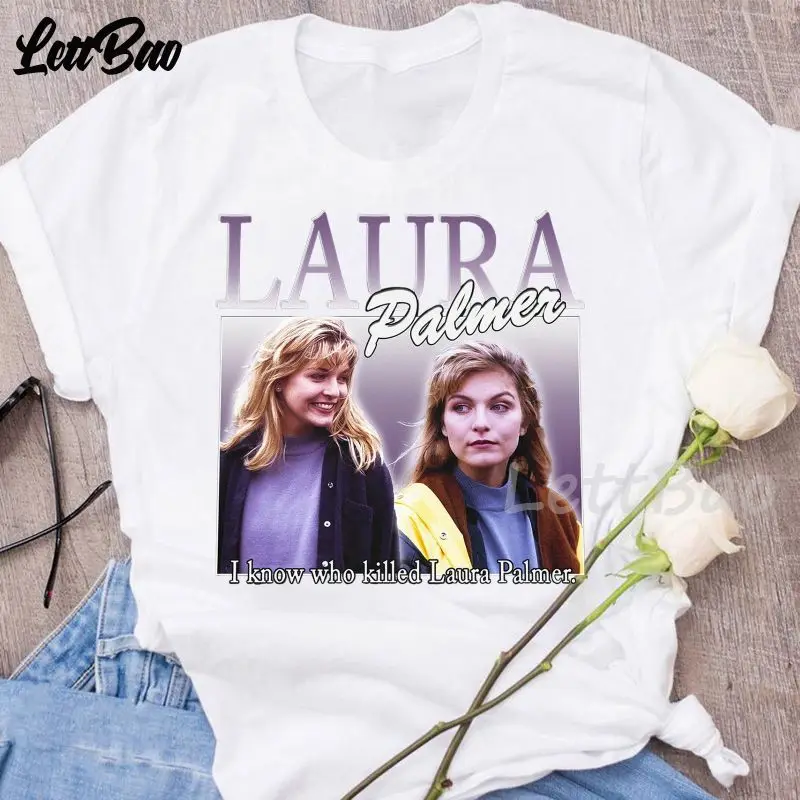 Женская футболка с принтом Laura Палмер стильная модная в стиле Харадзюку топы