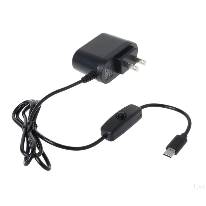 Высокое качество USB C 5V 3A Тип C Мощность адаптер с включения/выключения для Raspberry Pi 4 модели B