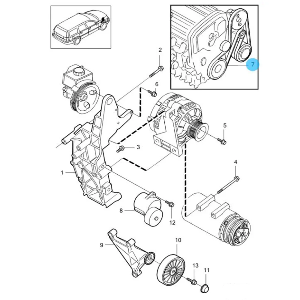 Alternator Fan Drive Belt Alternator Belt For volvo V70 S60 S80 XC90 2000 2001 2002 2003 2004 2005 2006 2007 30731811 6DPK1825