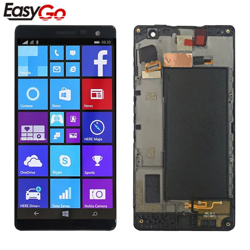 Для Nokia Lumia 730 ЖК-дисплей + сенсорный экран стеклянная панель в сборе с рамкой