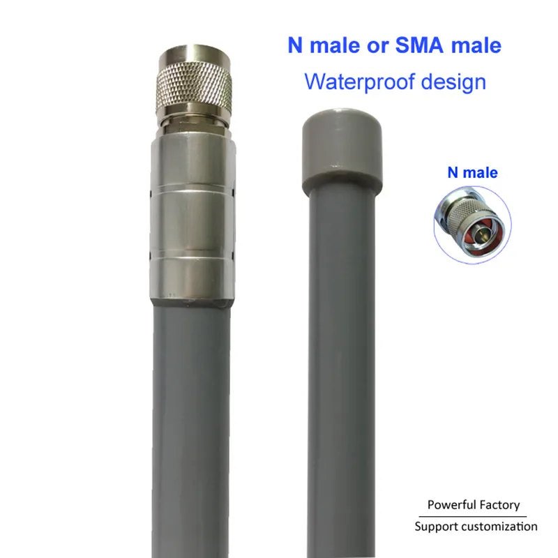 2.4G Outdoor Omnidirectional Fiberglass Antenna 8DBI with N Male Connector