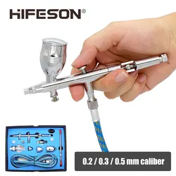 Kit de Mini aérographe à double Action, 0.2/0.3/0.5mm, pour artisanat d'art, peinture, outils de pulvérisation, stylo à Air, ensembles de boîte à outils de peinture automobile 
