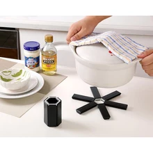 Пластиковый держатель подставки для горячего горшка, теплостойкий складной коврик для стола, кухонные подставки