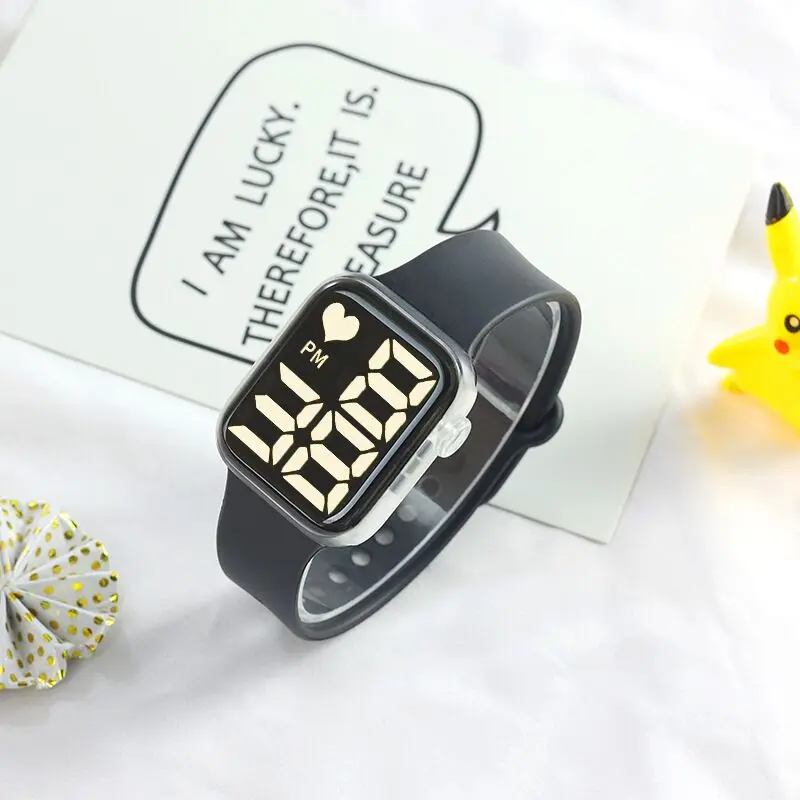 Colorful light flashing LED button touch fashion men women watches casual simple Couple waterproof sports women's wristwatches 