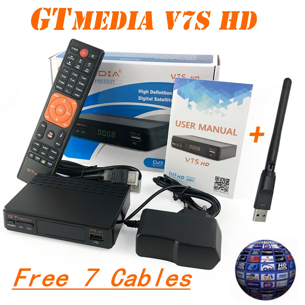1 год Европейский канальный сервер спутниковый ресивер V7S HD DVB S2 LNB ТВ тюнер рецептор 1080P Польша Испания ТВ коробка декодер+ USB wifi