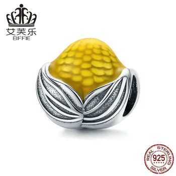 

Corn Vegetables Diy accessories 925 sterling silver original spacer beads for jewelry making Fit charm pandora bracelet