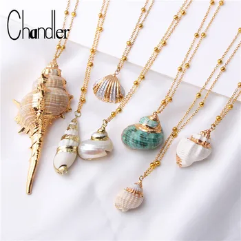 

Chandler Boho Natural Shell Chocker Cowire Sea Necklace Conch Ocean Beach Jewelry Bohemian Summer Choker Bijoux Surf Collier