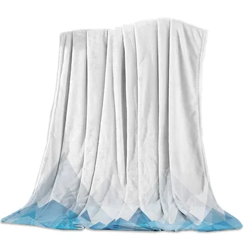 

Abstract Mountain Blue Gradient Throw Blanket Soft Comfortable Velvet Plush Blankets Warm Sofa Bed Sheets