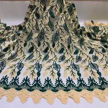 

African Lace Fabric 2020 French Cord Lace Fabric Embroidered Nigerian Tulle Lace Fabric With Stones For Wedding ! ZQ71405