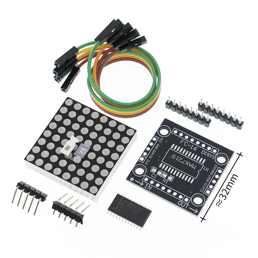 1 шт. Матричный Дисплей Модуль MAX7219 одночиповый модуль управления DIY kit - Цвет: MAX7219 DIY KIT