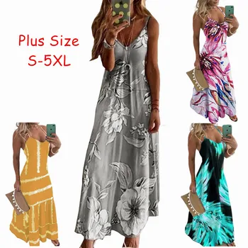 

Sleeveless Vintage Floral Print Boho Dress Robe Women Sexy Beach Maxi Summer Casual Dress Elegant Party Long Dress 2020 Vestidos