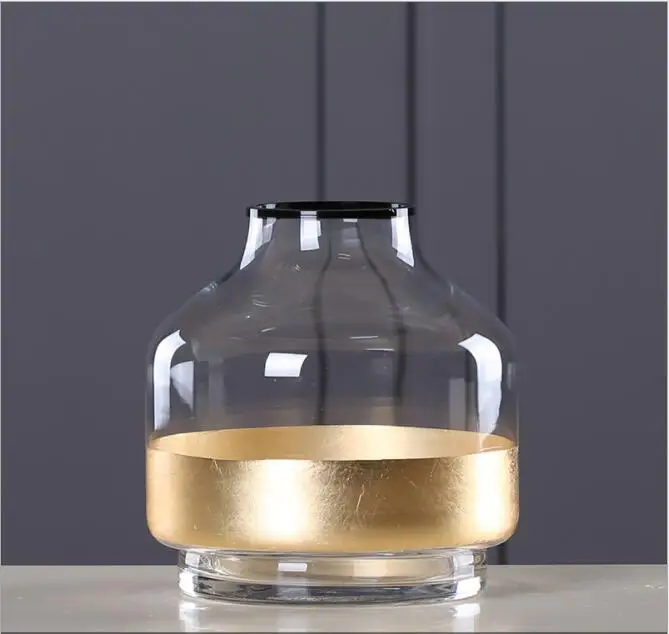 Европейская стеклянная ваза из металлического сплава, Золотая ваза, современная настольная креативная домашняя декоративная искусственная Цветочная бутылка для свадьбы