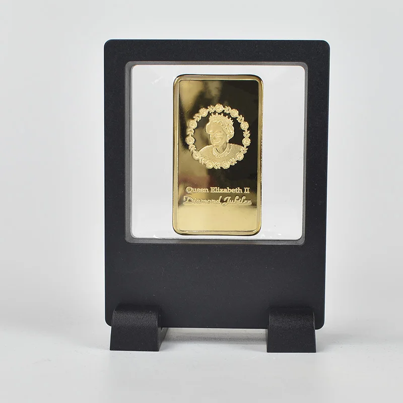 coin with black case Золотая Слитная монета Горячая Королева елизания II Золотая монета с показ чехол для коллекции с черной бархатной подарочной коробкой - Цвет: coin with black case