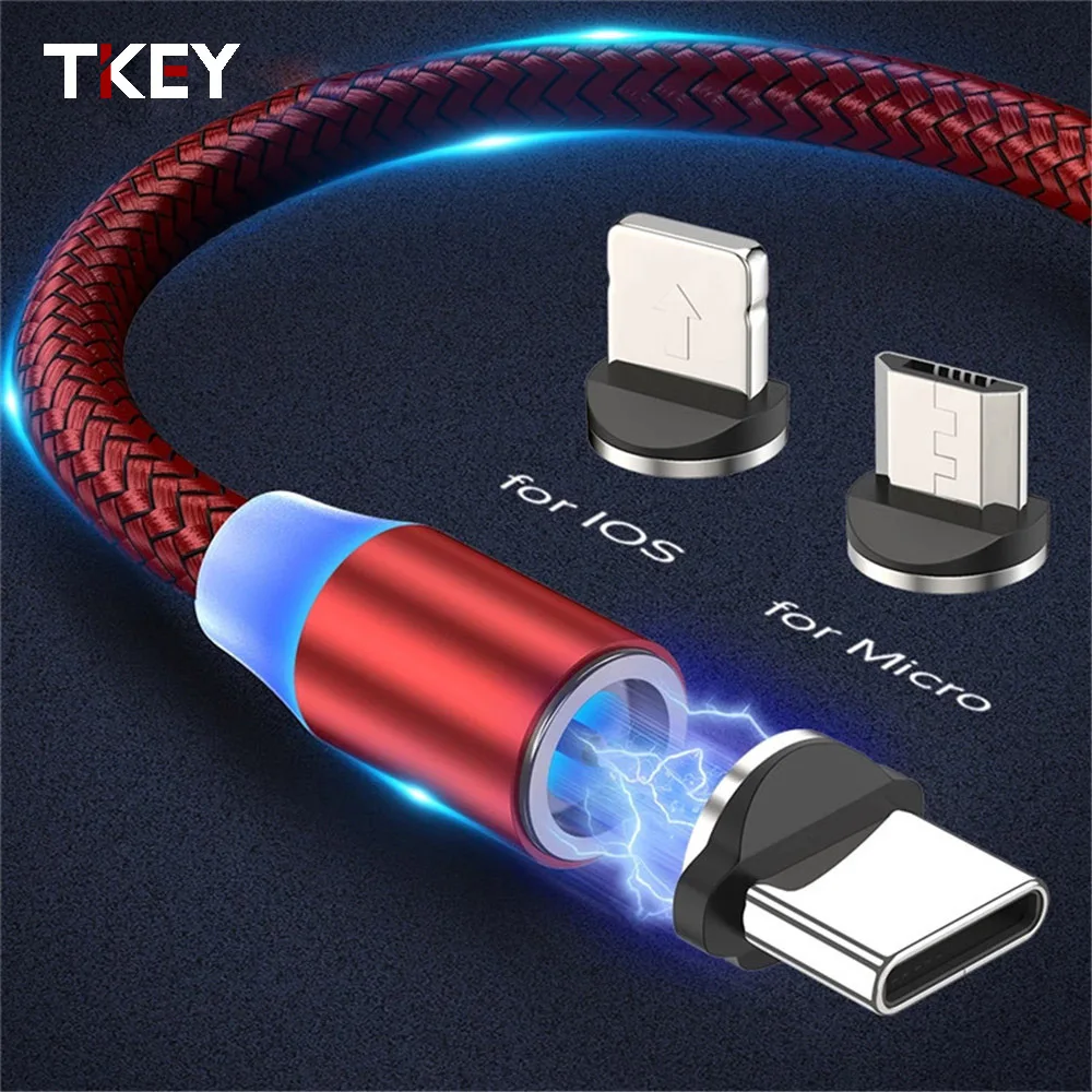 Магнитный USB кабель для быстрой зарядки светодиодный Micro Type C iphone 11 XR Max Xiaomi Note 10 9t