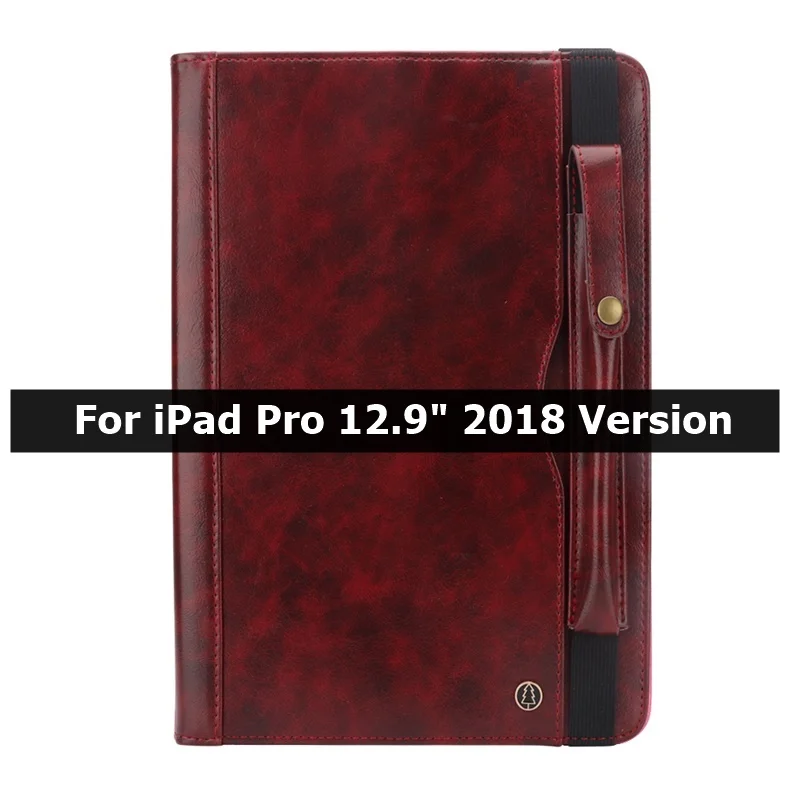 Чехол для iPad Pro 12,9 чехол с держателем для карандашей смарт-кожаная сумка с отделением для карт Чехол для iPad Pro 12," Чехол - Цвет: Wine B