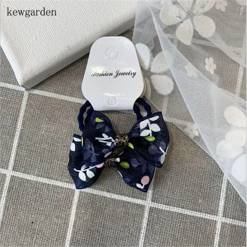 Kewgarden фрукты Цветочные марлевые ленты бант милые эластичные аксессуары для волос резинки для волос заколки Заколки головные уборы для
