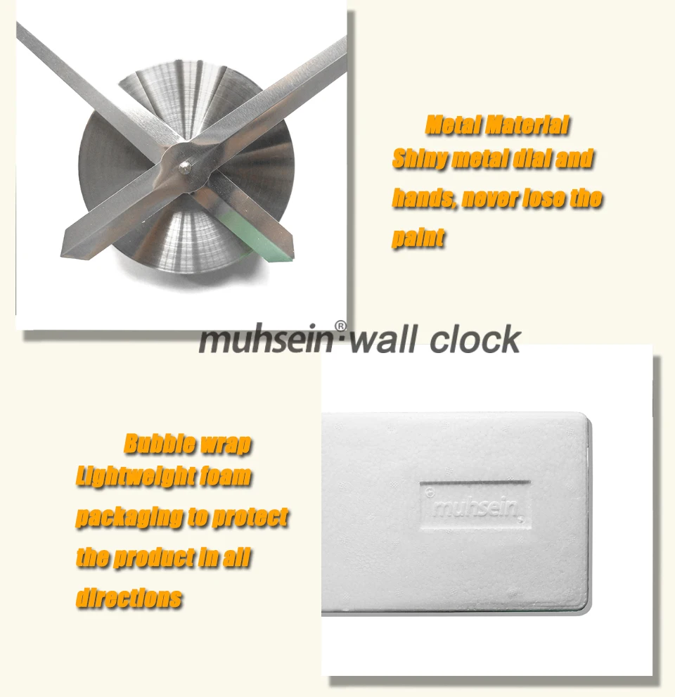 Muhsein 2022 Home Decoration New Wall Clock 3d DIY Mute Wall Clock Acrylic Mirror Sticker  Quartz Watch Free Shipping