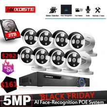 Распознавание лица 8CH POE сеть NVR CCTV система Комплект HD 5MP IP камера IR IP66 Открытый водонепроницаемый видео безопасности комплект наблюдения