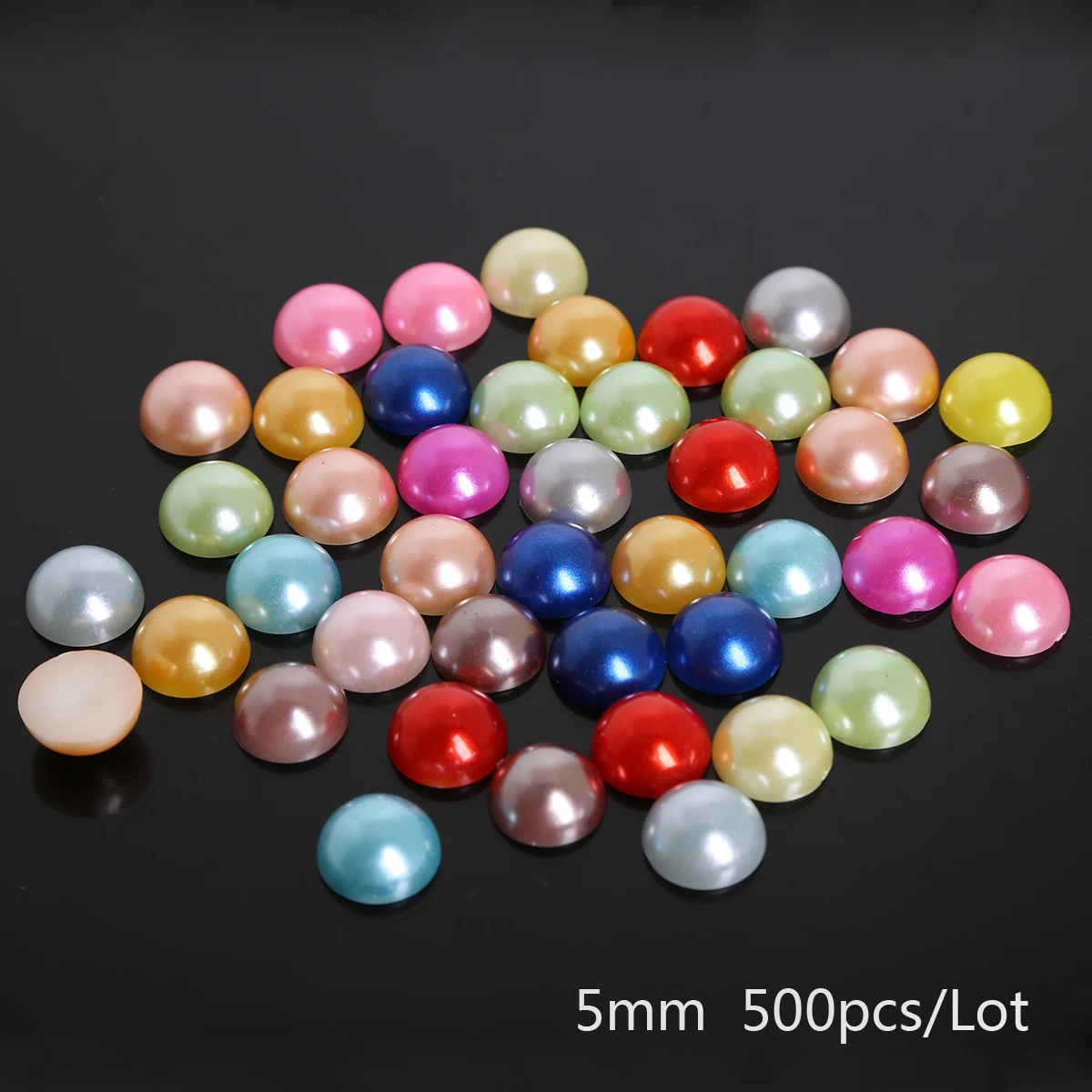 5mm half round 50-1000 шт смешанные цвета размер полукруглые жемчужные бусины Ремесло Кабошон Украшение для альбома Flatback Дизайн Ногтей Бисер для одежды DIY - Цвет: 5mm half round