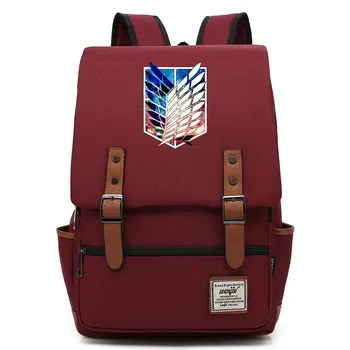 

B0808 Fashion Anime Wings Attack Titan Buckle Children School bag Teenagers Student Schoolbags Women Bagpack Men Backpack