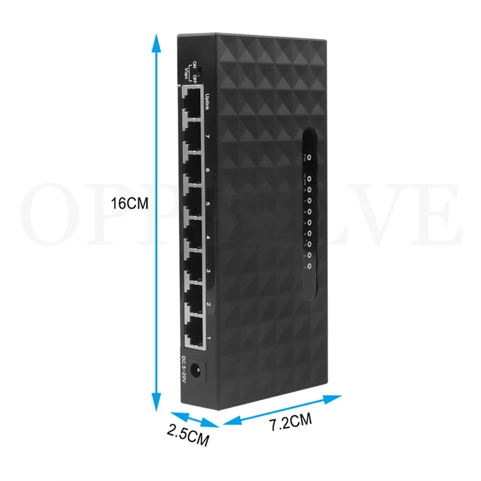 8 portas, 10 100 1000mbps, tomada eua e ue