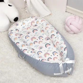 

Baby Bed Nest Removable and Portable Newborn Crib Outdoor Sleeping Cot Cotton Mattress Crib Nest