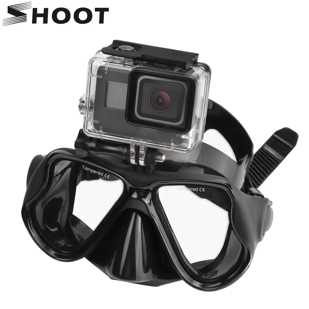 Закаленные очки для плавания SHOOT маска дайвинга Gopro HERO 7 6 5 Yi 4K SJ4000 H9 Экшн камера
